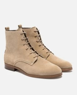 KOST Boots à Lacets Croûte Velours Beige Femme -kost paris shop AVERY 94 08 ed0a