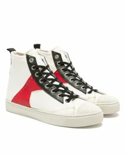 KOST Baskets Toile Éco-responsable Écru Et Rouge Femme -kost paris shop BACKSTAGEH1 CG 03 12ad