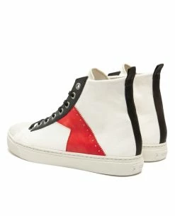 KOST Baskets Toile Éco-responsable Écru Et Rouge Femme -kost paris shop BACKSTAGEH1 CG 05 5079