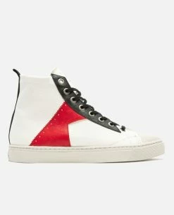 KOST Baskets Toile Éco-responsable Écru Et Rouge Femme -kost paris shop BACKSTAGEH1 CG 07 18b8