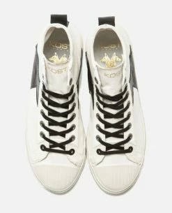 KOST Baskets Toile Éco-responsable Écru Et Noir Femme