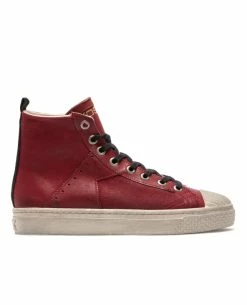 KOST Sneakers Cuir Tannage Végétal Rouge Femme