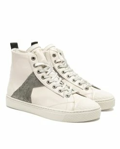 KOST Sneakers Cuir Écru Et Argent Femme -kost paris shop BACKSTAGEH4 CT 03 498d