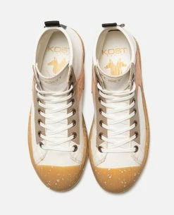 KOST Sneakers Toile Oeko-Tex Écru - Orange Femme -kost paris shop BACKSTAGEH6 FE 09 a779