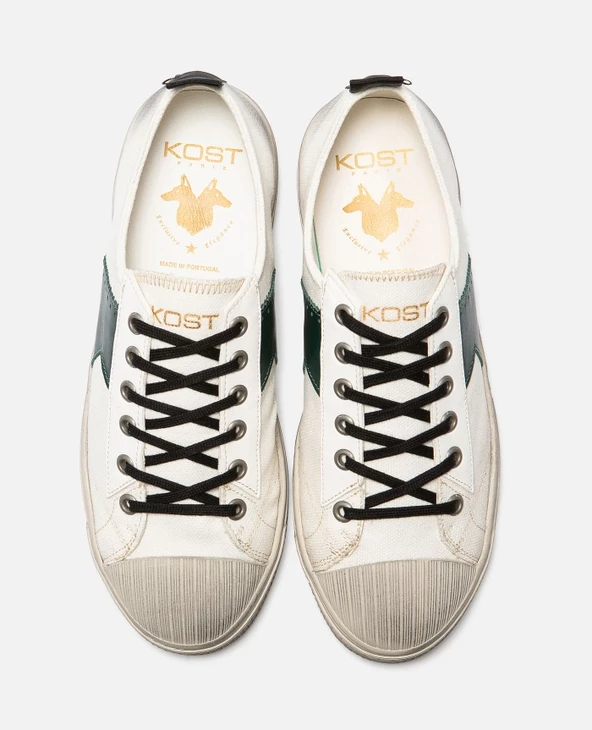 KOST Sneakers Toile Oeko-Tex Écru-Vert Homme 10 KOST Sneakers Toile Oeko-Tex Écru-Vert Homme – Image 8