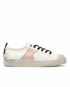 KOST Sneakers Toile Oeko-Tex Écru-Rose Femme