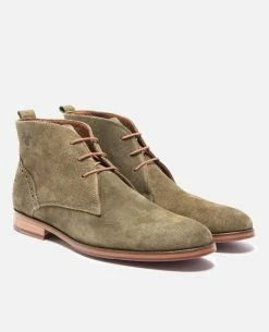 KOST Chukka Boots Croûte Velours Made In France Vert Homme -kost paris shop BRETT95A 1L 08 336d