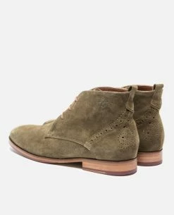 KOST Chukka Boots Croûte Velours Made In France Vert Homme -kost paris shop BRETT95A 1L 10 1487