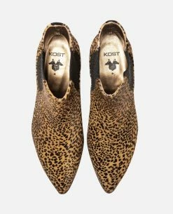 KOST Boots Cuir Motif Léopard Femme