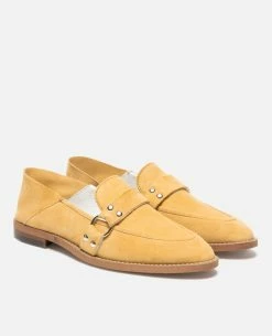 KOST Mules Croûte Velours Jaune Femme -kost paris shop COLEEN5 71 08 6b22