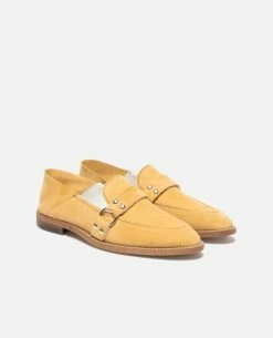KOST Mules Croûte Velours Jaune Femme -kost paris shop COLEEN5 71 12 4e08