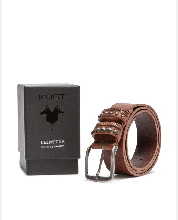 KOST Ceinture Made In France Cuir Tannage Végétal Marron 6 KOST Ceinture Made In France Cuir Tannage Végétal Marron – Image 4