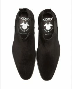 KOST Chelsea Boots à Talons Croûte Velours Noir Homme -kost paris shop DOUG5 02 04 c391