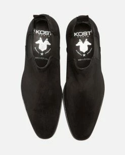 KOST Chelsea Boots à Talons Croûte Velours Noir Homme -kost paris shop DOUG5 02 09 e87e