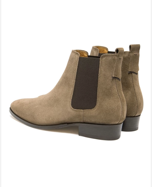 KOST Chelsea Boots à Talons Croûte Velours Taupe Homme 6 KOST Chelsea Boots à Talons Croûte Velours Taupe Homme – Image 4