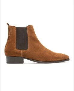 KOST Chelsea Boots à Talons Croûte Velours Marron Homme