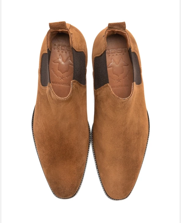 KOST Chelsea Boots à Talons Croûte Velours Marron Homme 5 KOST Chelsea Boots à Talons Croûte Velours Marron Homme – Image 3