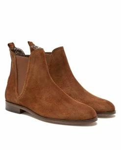 KOST Chelsea Boots Croûte Velours Cognac Femme -kost paris shop HARPER5 47 03 bf2d