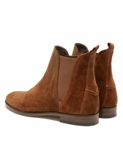 KOST Chelsea Boots Croûte Velours Cognac Femme -kost paris shop HARPER5 47 05 7698