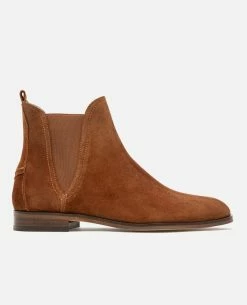 KOST Chelsea Boots Croûte Velours Cognac Femme -kost paris shop HARPER5 47 07 a759