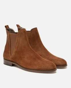 KOST Chelsea Boots Croûte Velours Cognac Femme -kost paris shop HARPER5 47 08 04c2