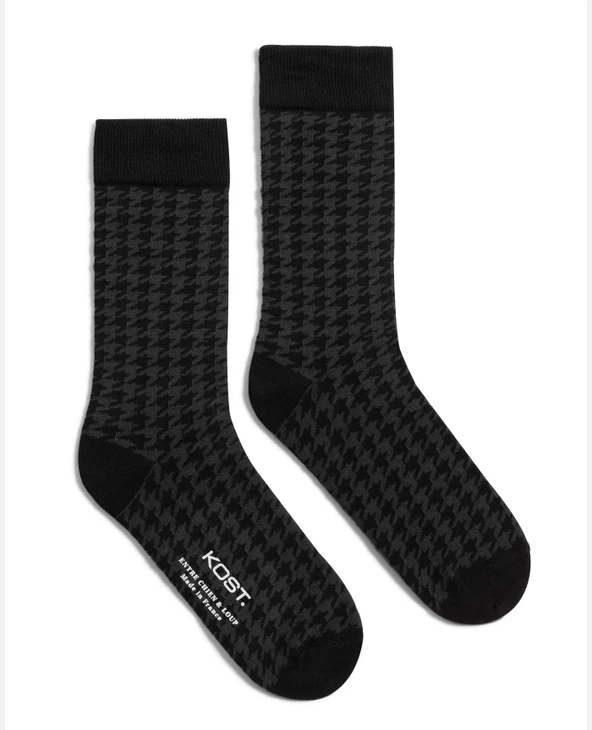 KOST Chaussettes Made In France Coton Bio Noir Et Gris Homme 3 KOST Chaussettes Made In France Coton Bio Noir Et Gris Homme