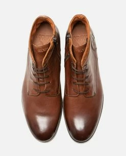 KOST Boots Cuir à Lacets Marron Homme