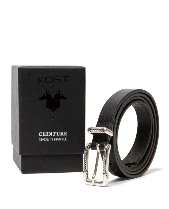 KOST Ceinture Femme Made In France Cuir Tannage Végétal Noir 11 KOST Ceinture Femme Made In France Cuir Tannage Végétal Noir – Image 9