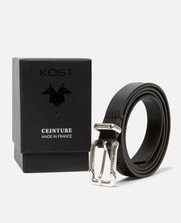 KOST Ceinture Femme Made In France Cuir Tannage Végétal Noir 6 KOST Ceinture Femme Made In France Cuir Tannage Végétal Noir – Image 4