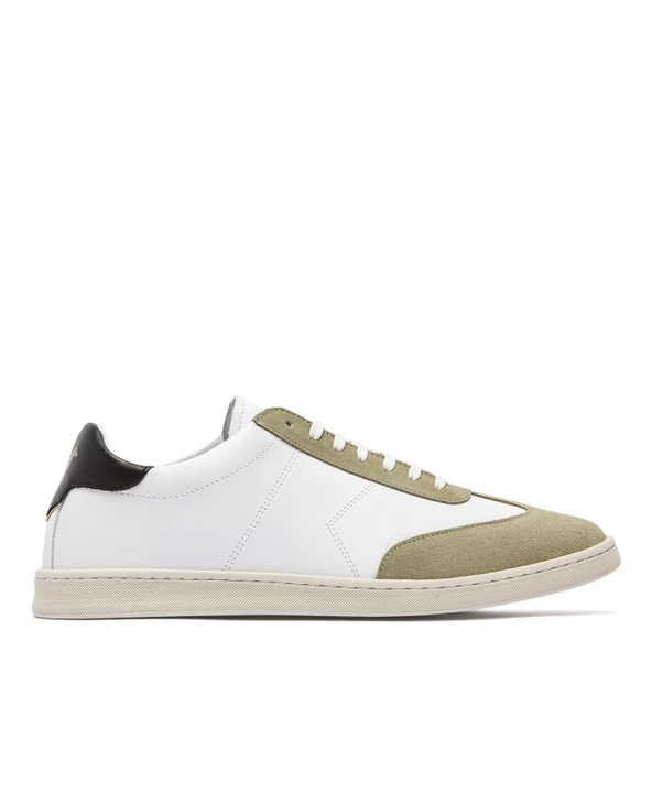 KOST Sneakers Cuir Blanc Et Kaki Made In France Homme 3 KOST Sneakers Cuir Blanc Et Kaki Made In France Homme