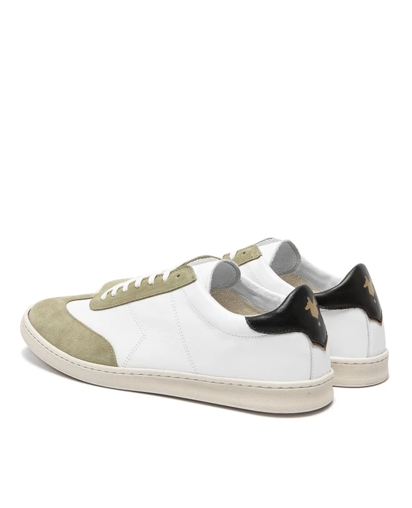 KOST Sneakers Cuir Blanc Et Kaki Made In France Homme 6 KOST Sneakers Cuir Blanc Et Kaki Made In France Homme – Image 4