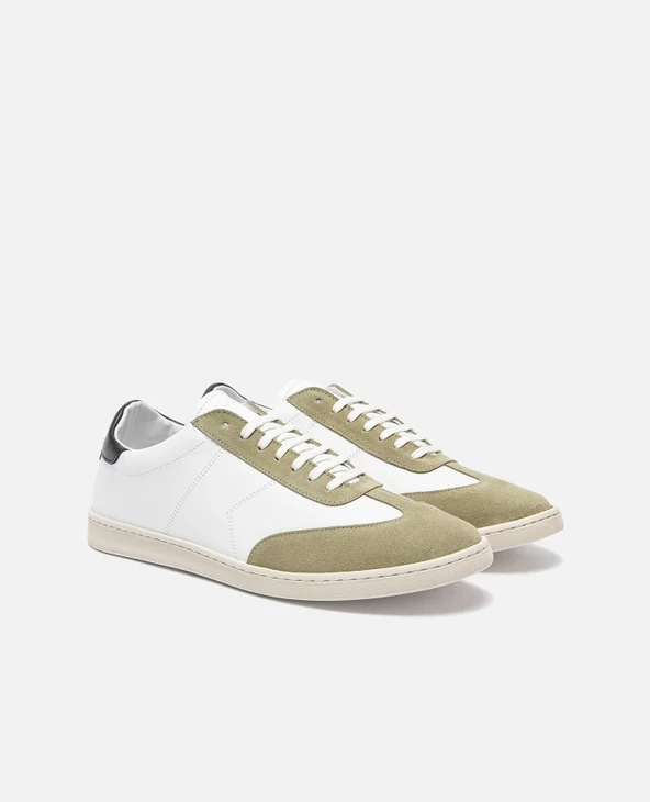 KOST Sneakers Cuir Blanc Et Kaki Made In France Homme 13 KOST Sneakers Cuir Blanc Et Kaki Made In France Homme – Image 11