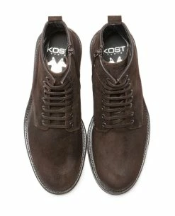 KOST Bottines à Lacets Croûte Velours Marron Foncé Homme -kost paris shop JIMMY59 08 04 18ac