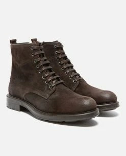KOST Bottines à Lacets Croûte Velours Marron Foncé Homme -kost paris shop JIMMY59 08 08 39c5