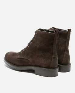 KOST Bottines à Lacets Croûte Velours Marron Foncé Homme -kost paris shop JIMMY59 08 10 0978