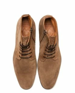 KOST Boots à Lacets Croûte Velours Taupe Homme -kost paris shop JOE5 1B 04 c515