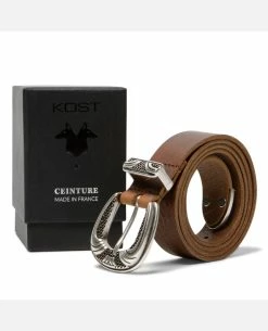 KOST Ceinture Made In France Cuir Tannage Végétal Noisette Mixte -kost paris shop KEITH 62 05 087b