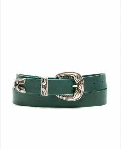 KOST Ceinture Made In France Cuir Tannage Végétal Vert Foncé Mixte