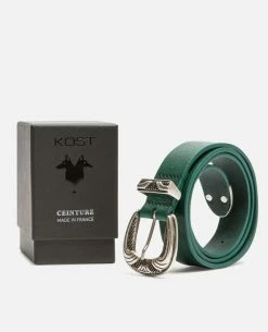KOST Ceinture Made In France Cuir Tannage Végétal Vert Foncé Mixte -kost paris shop KEITH F4 10 bcff