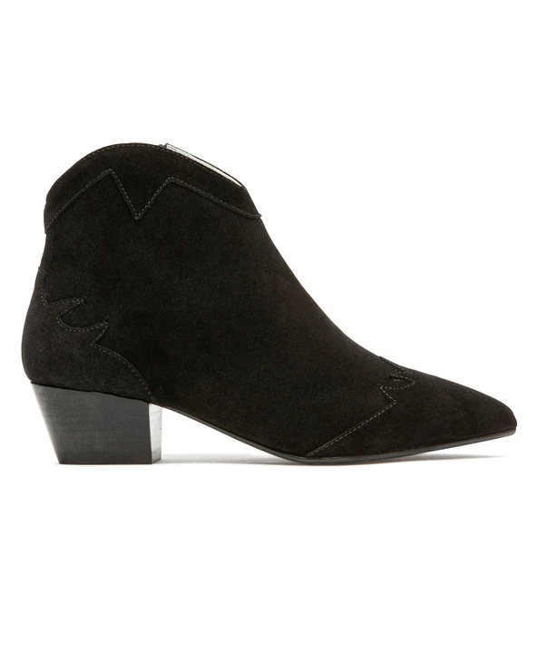 KOST Boots à Talons Style Western Croûte Velours Noir Femme 8 KOST Boots à Talons Style Western Croûte Velours Noir Femme – Image 6