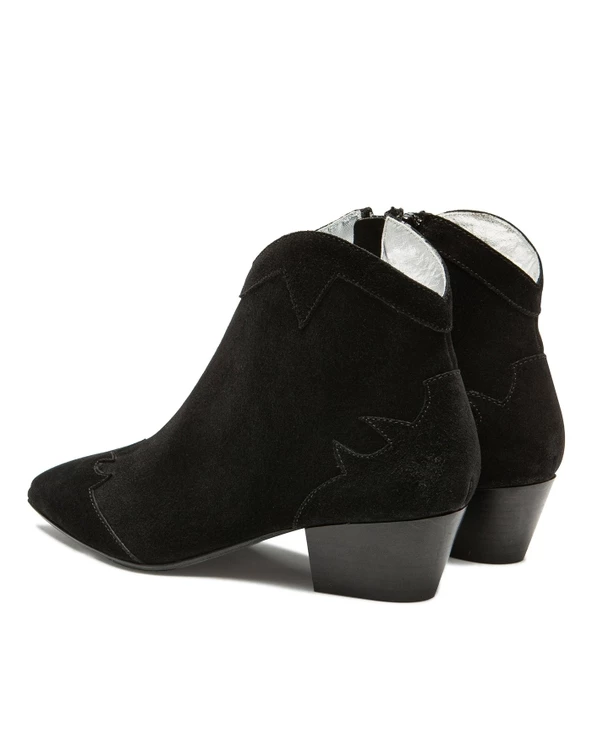 KOST Boots à Talons Style Western Croûte Velours Noir Femme 11 KOST Boots à Talons Style Western Croûte Velours Noir Femme – Image 9
