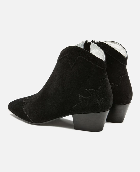 KOST Boots à Talons Style Western Croûte Velours Noir Femme 4 KOST Boots à Talons Style Western Croûte Velours Noir Femme – Image 2
