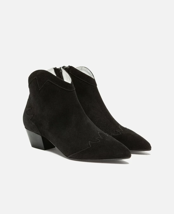 KOST Boots à Talons Style Western Croûte Velours Noir Femme 13 KOST Boots à Talons Style Western Croûte Velours Noir Femme – Image 11