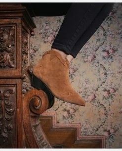 KOST Boots à Talons Style Western Croûte Velours Cognac Femme 17 KOST Boots à Talons Style Western Croûte Velours Cognac Femme -kost paris shop LUNA5 47 11 a6fe