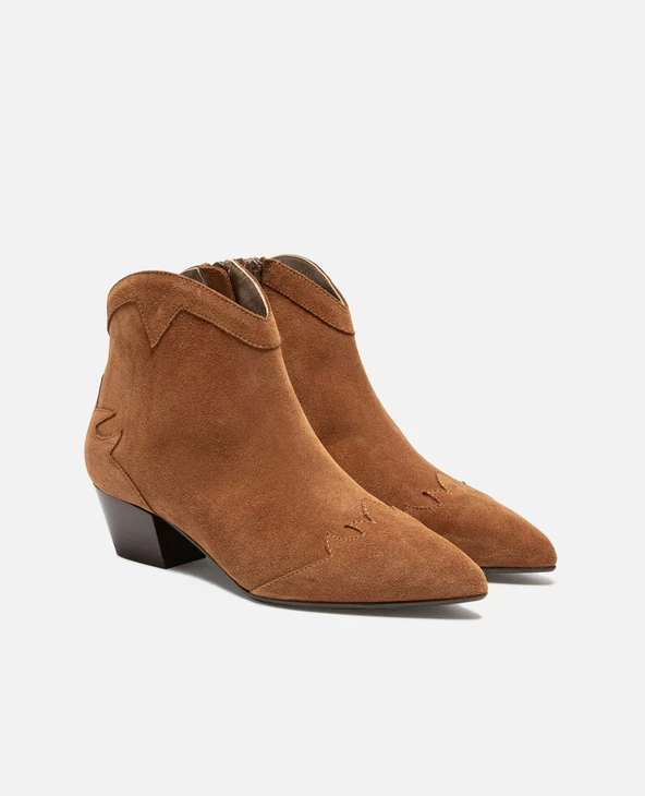 KOST Boots à Talons Style Western Croûte Velours Cognac Femme 13 KOST Boots à Talons Style Western Croûte Velours Cognac Femme – Image 11