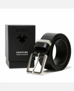 KOST Ceinture Made In France Cuir Tannage Végétal Noir Homme -kost paris shop MICK 02 05 9545