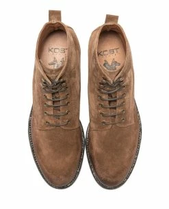 KOST Bottines à Lacets Croûte Velours Marron Homme -kost paris shop MILITANT5 1B 04 9c72
