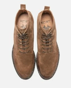 KOST Bottines à Lacets Croûte Velours Marron Homme -kost paris shop MILITANT5 1B 09 767a