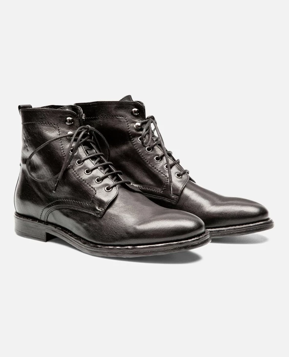 KOST Bottines à Lacets Cuir Noir Homme 5 KOST Bottines à Lacets Cuir Noir Homme – Image 3