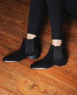 KOST Chelsea Boots Croûte Velours Noir Femme -kost paris shop NANCY5 02 11 d0b9